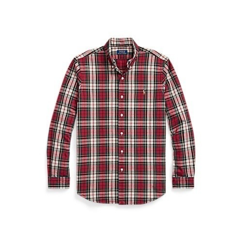 Polo Ralph Lauren Classic Fit Plaid Oxford Shirt Mens Size XL Red‎ Green White